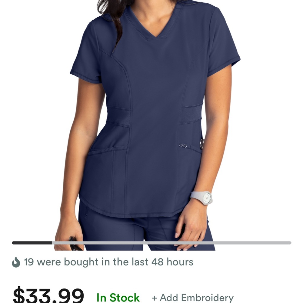 Cherokee Infinity Knit Waist V-Neck Top